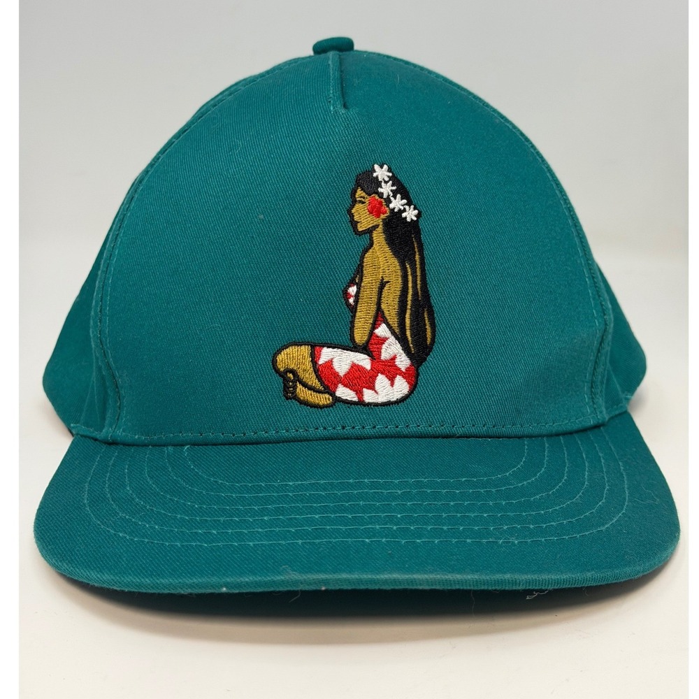 Hinano Tahiti‎ Snapback Hat Teal Green Vahine Logo Embroidered Mens One Size Cap